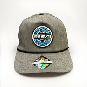808 Skate Hawaii’s Original Mens Gray Pukka Adjustable SnapBack Trucker Hat Cap
